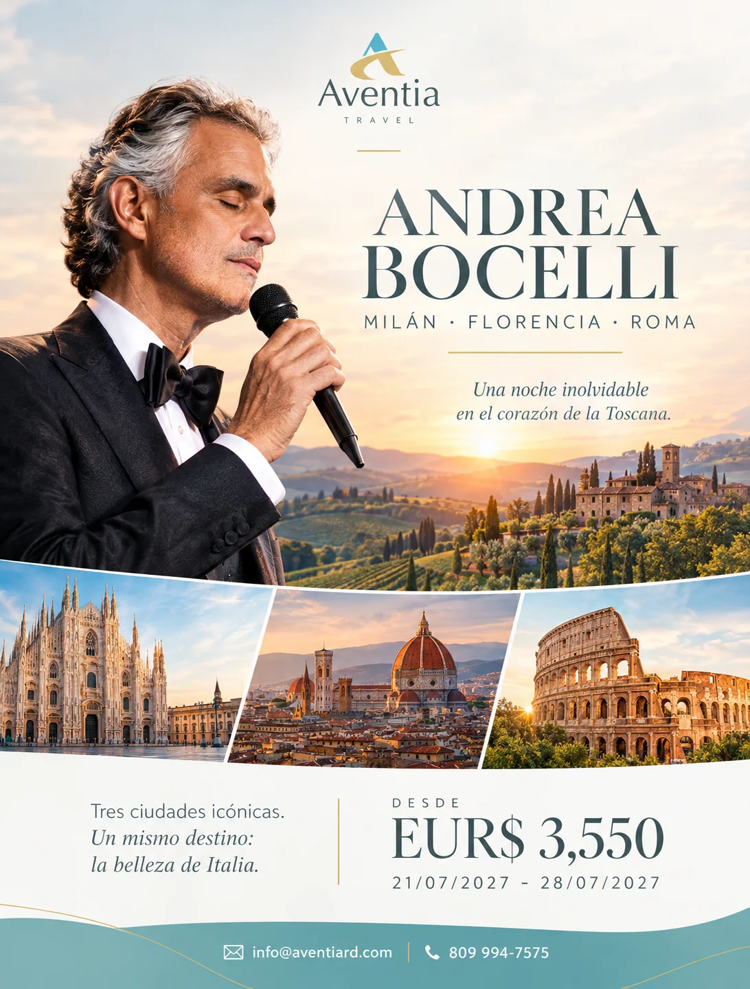 Promoción Andrea Bocelli · Italia
